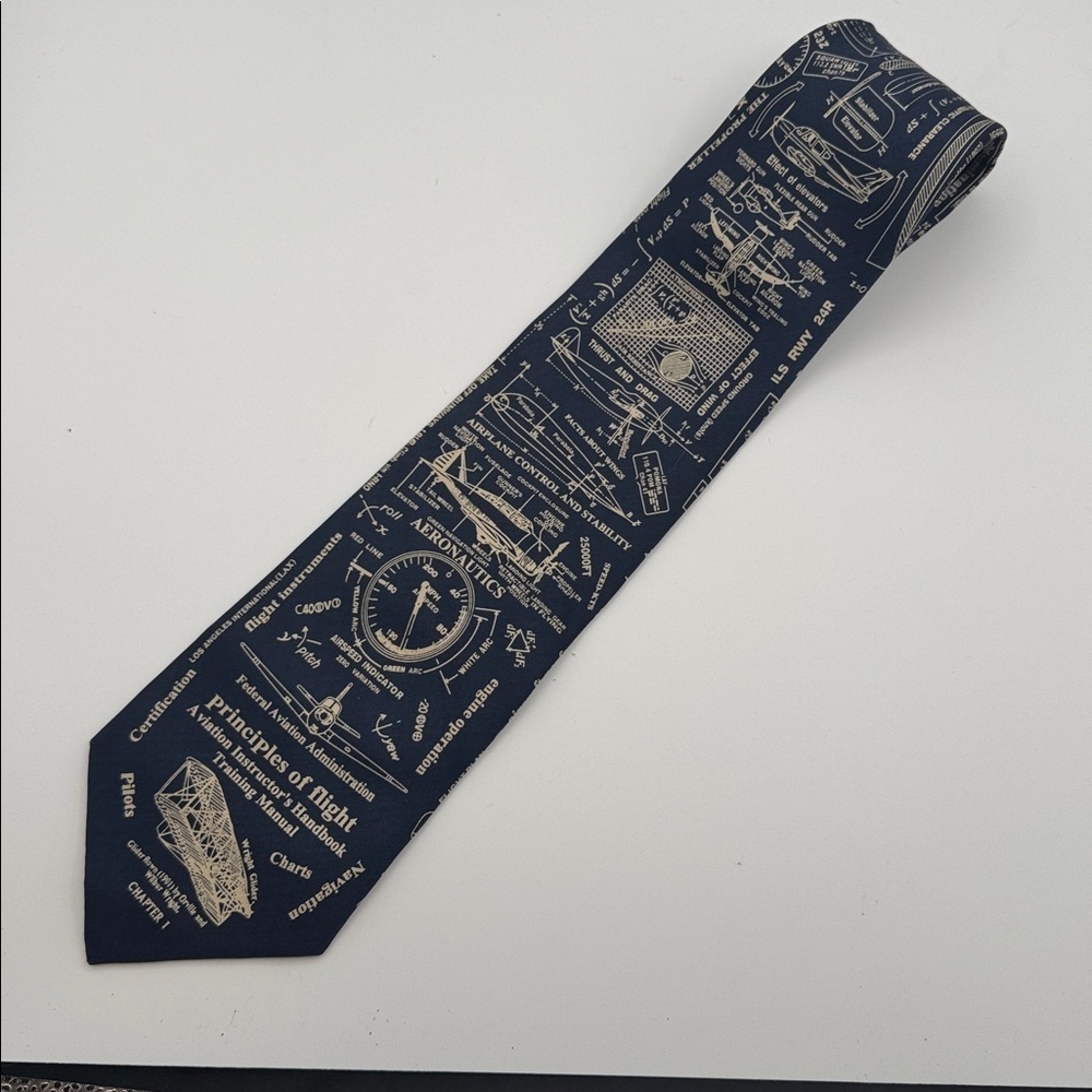Flight Aviation Aeronautics Museum Artifacts Tie wright airplanes Silk necktie